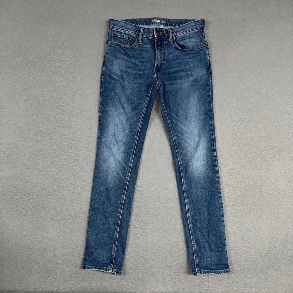 Old Navy Jeans Mens 30x32 (Fit 30x30) Blue Skinny Built-In Flex Distressed Denim